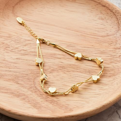 Philip Jones Jewellery Philip Jones Gold Plated Heart Bracelet 2