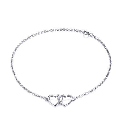 Philip Jones Jewellery Philip Jones Sterling Silver Heart Link Bracelet
