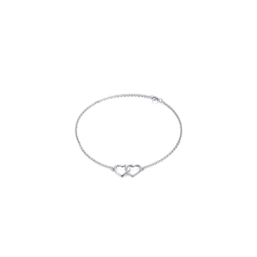 Philip Jones Jewellery Philip Jones Sterling Heart Link Bracelet Silver