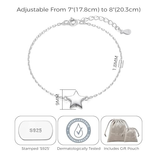 Philip Jones Jewellery Philip Jones Sterling Silver Star Bracelet 2