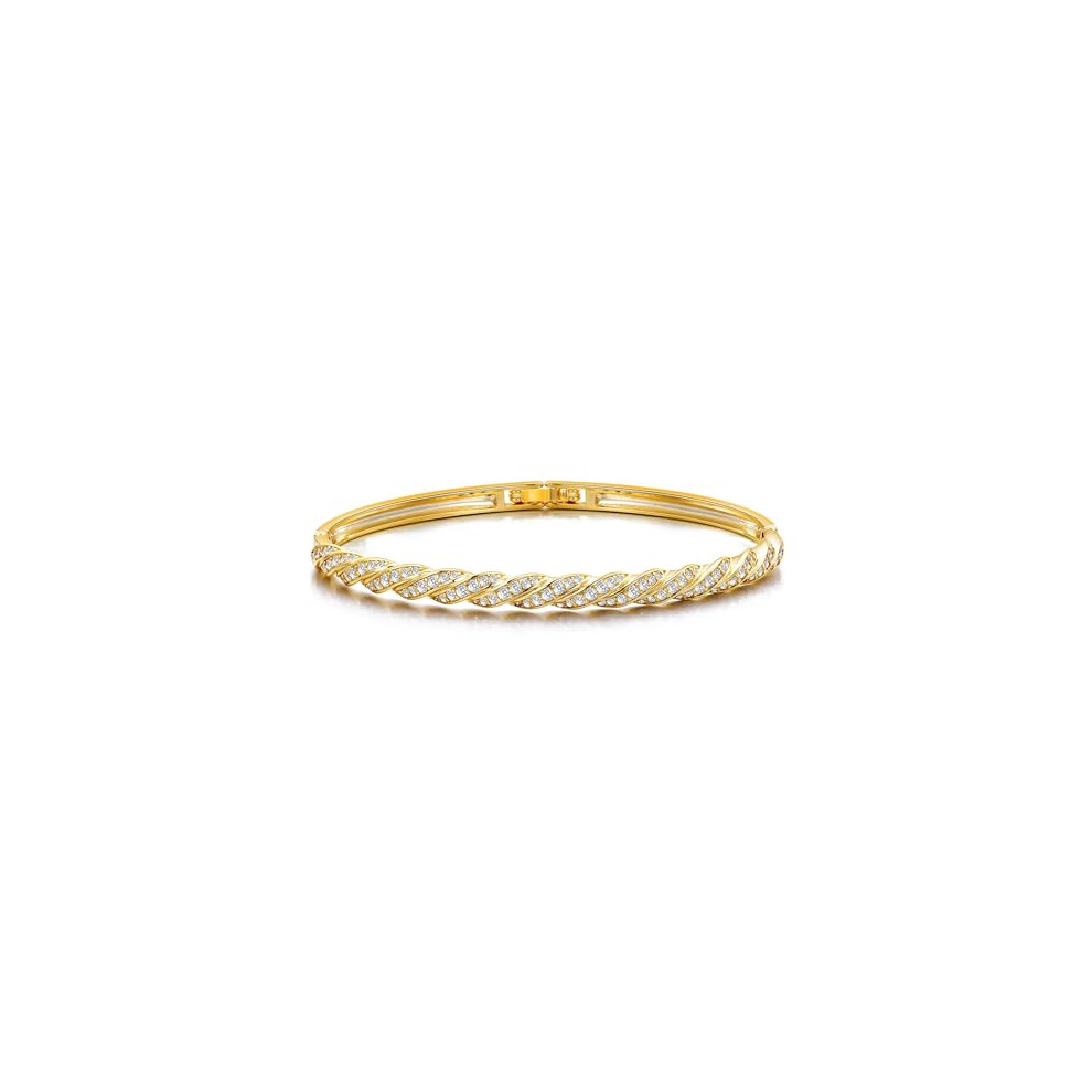 Philip Jones Jewellery Philip Jones Plated Twist Bangle Created With Zircondia? Crystals Gold
