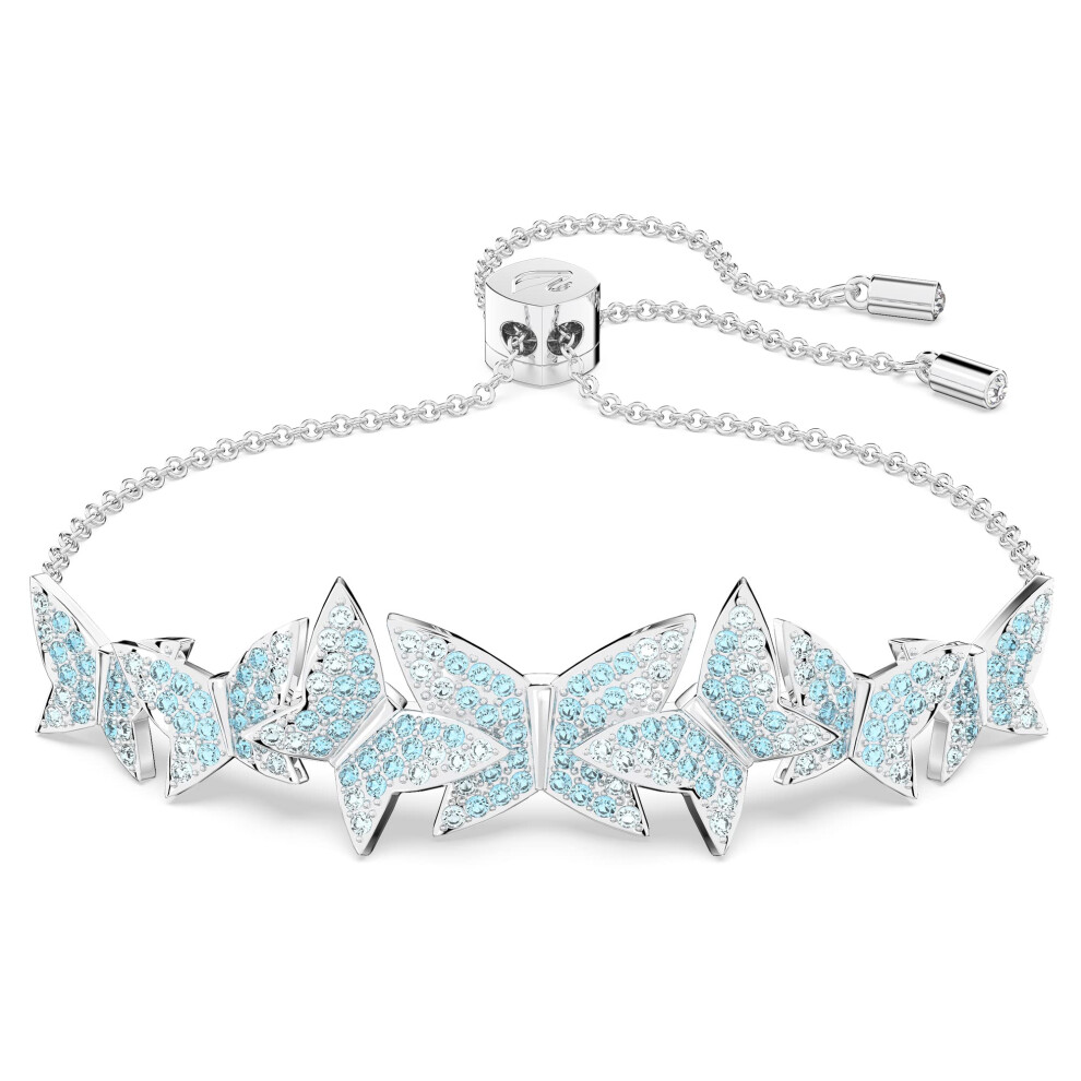 Swarovski Lilia Adjustable Butterfly Bracelet, Blue Pav? Crystals and Rhodium Plated, from the Lilia Collection