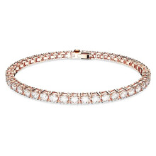 Swarovski Matrix Tennis Bracelet, White Round-Cut Crystals in a Rose-Gold Tone Plated Setting, from the Matrix Collection, Size M