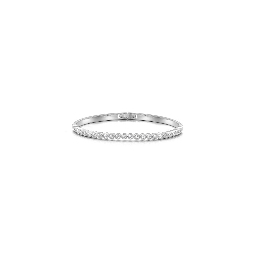 Philip Jones Jewellery Philip Jones Plated Tennis Bangle Created With Zircondia? Crystals Silver
