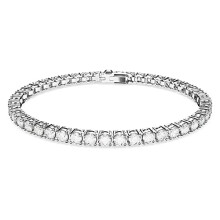 Swarovski Matrix Tennis Bracelet, White Round-Cut Crystals in a Rhodium-Plated Setting, from the Matrix Collection, Size M