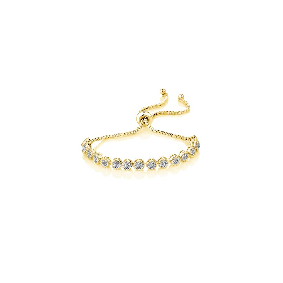 Philip Jones Jewellery Philip Jones Plated Friendship Bracelet With Zircondia? Crystals Gold