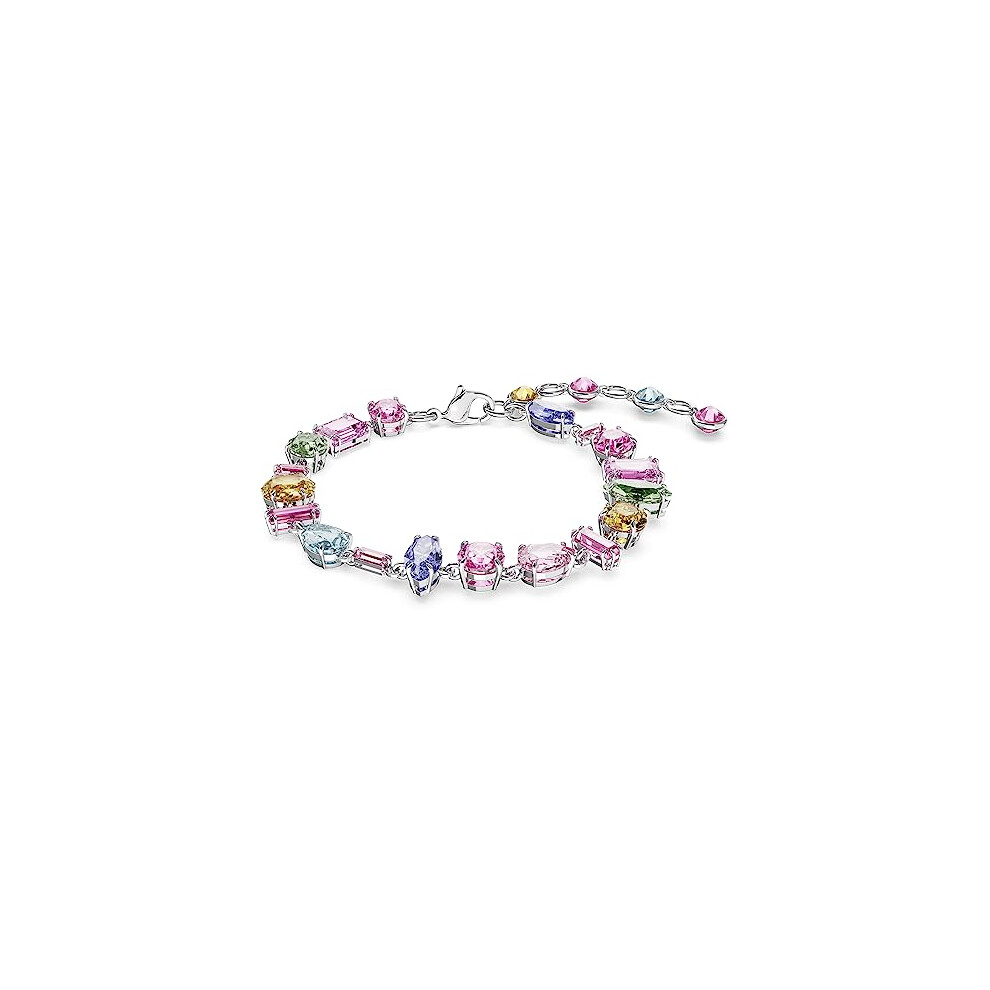 Swarovski Gema Bracelet, Multi-Colou Crystals In A Rhodium Plated Setting, From The Gema Collection Red