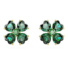 Swarovski Idyllia Bracelet, Green Crystals in a Clover Design with Gold-Tone Plating, from the Idyllia Collection