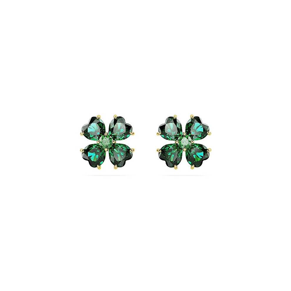 Swarovski Idyllia Bracelet, Green Crystals in a Clover Design with Gold-Tone Plating, from the Idyllia Collection