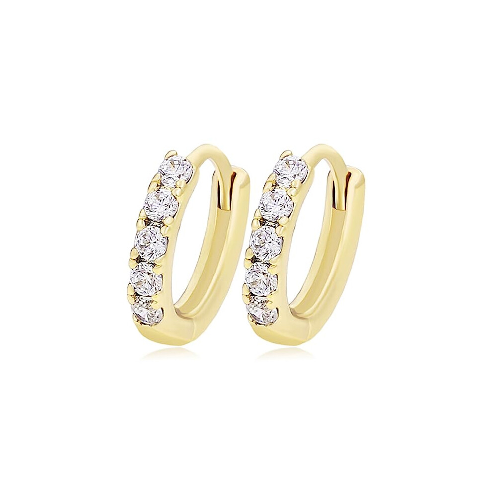 AT Jewellery - 14ct Gold Filled Kid's Baby's Small Tiny 8mm Sleeper Huggie Hoop Earrings