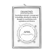 Philip Jones April (Diamond) Birthstone Stretch Charm Bracelet with Quote Gift Box