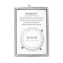 Philip Jones August (Peridot) Birthstone Stretch Charm Bracelet with Quote Gift Box
