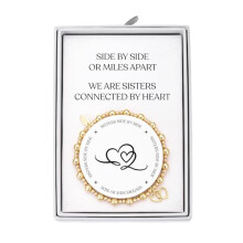 Philip Jones Gold Plated Sister Quote Stretch Bracelet with Gift Box