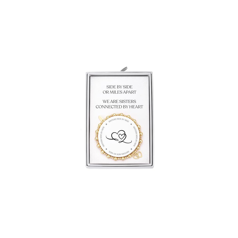 Philip Jones Jewellery Philip Jones Plated Sister Quote Stretch Bracelet With Gift Box Gold