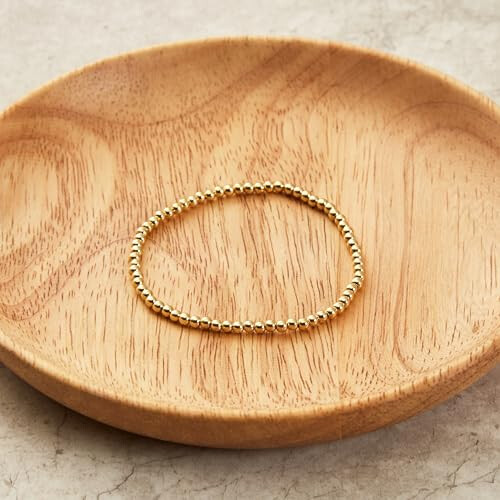 Philip Jones Jewellery Philip Jones Gold Plated Beaded Stretch Bracelet 2