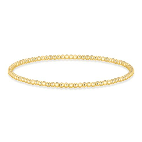Philip Jones Jewellery Philip Jones Gold Plated Beaded Stretch Bracelet