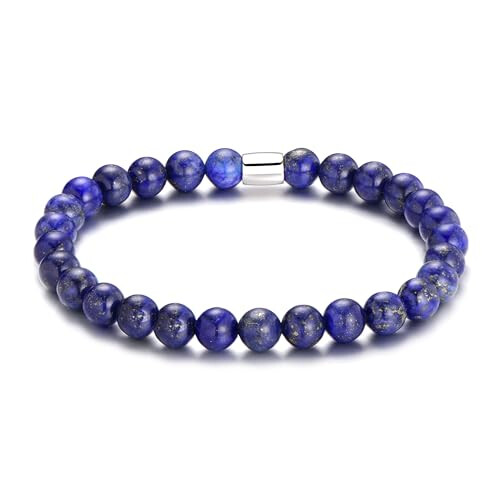 Philip Jones Jewellery Philip Jones Lapis Lazuli Gemstone Stretch Bracelet