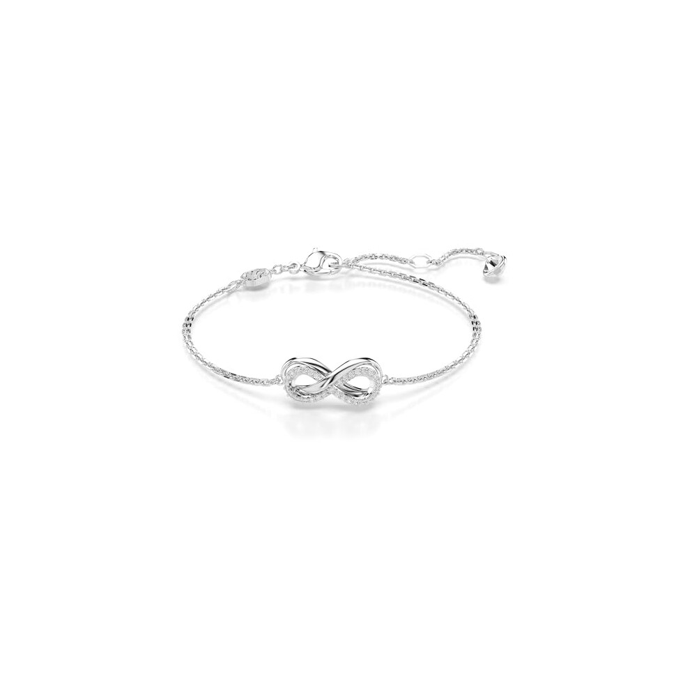 Swarovski Hyperbola bracelet, Infinity, White, Rhodium plated