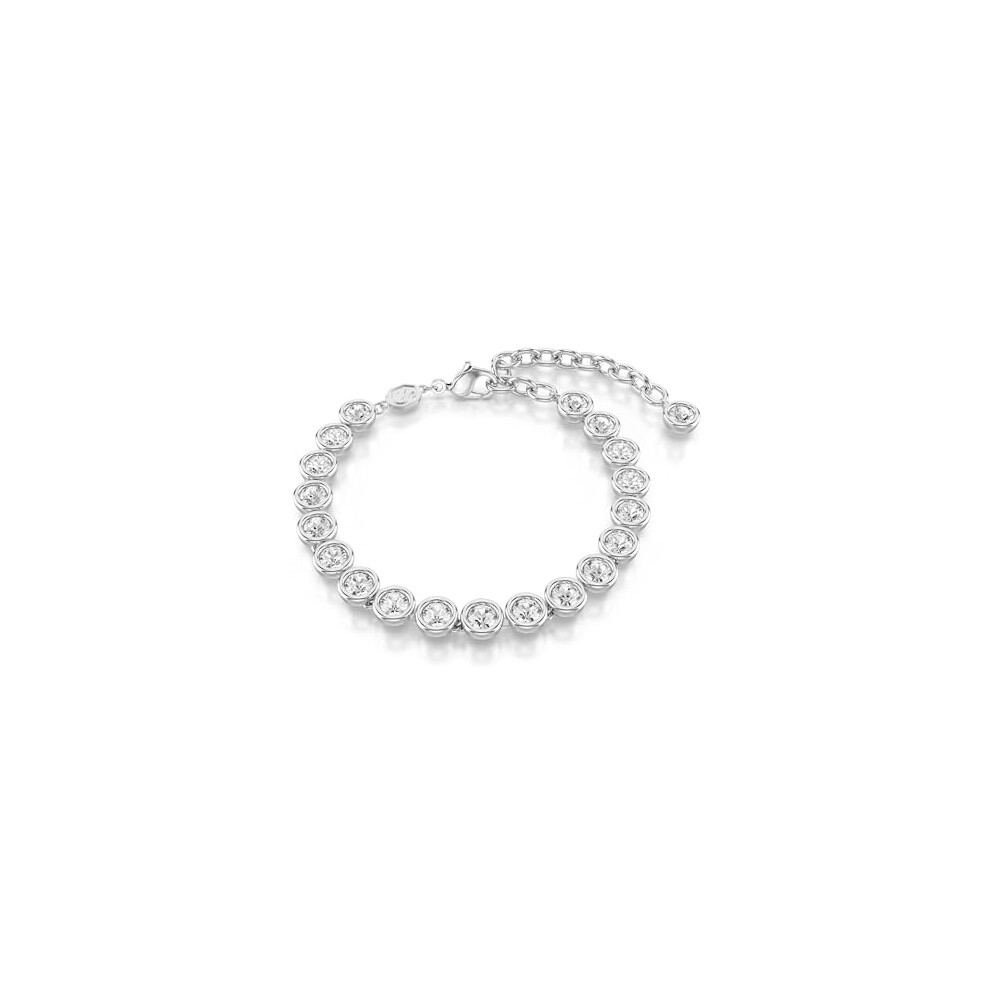 Swarovski Imber Tennis bracelet, Round cut, White, Rhodium plated