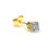 9ct Gold 0.05ct Diamond Square Mens Ear Stud Earring 1