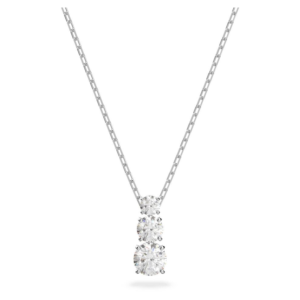 Swarovski Attract Trilogy Pendant, Round, Rhodium Plated White