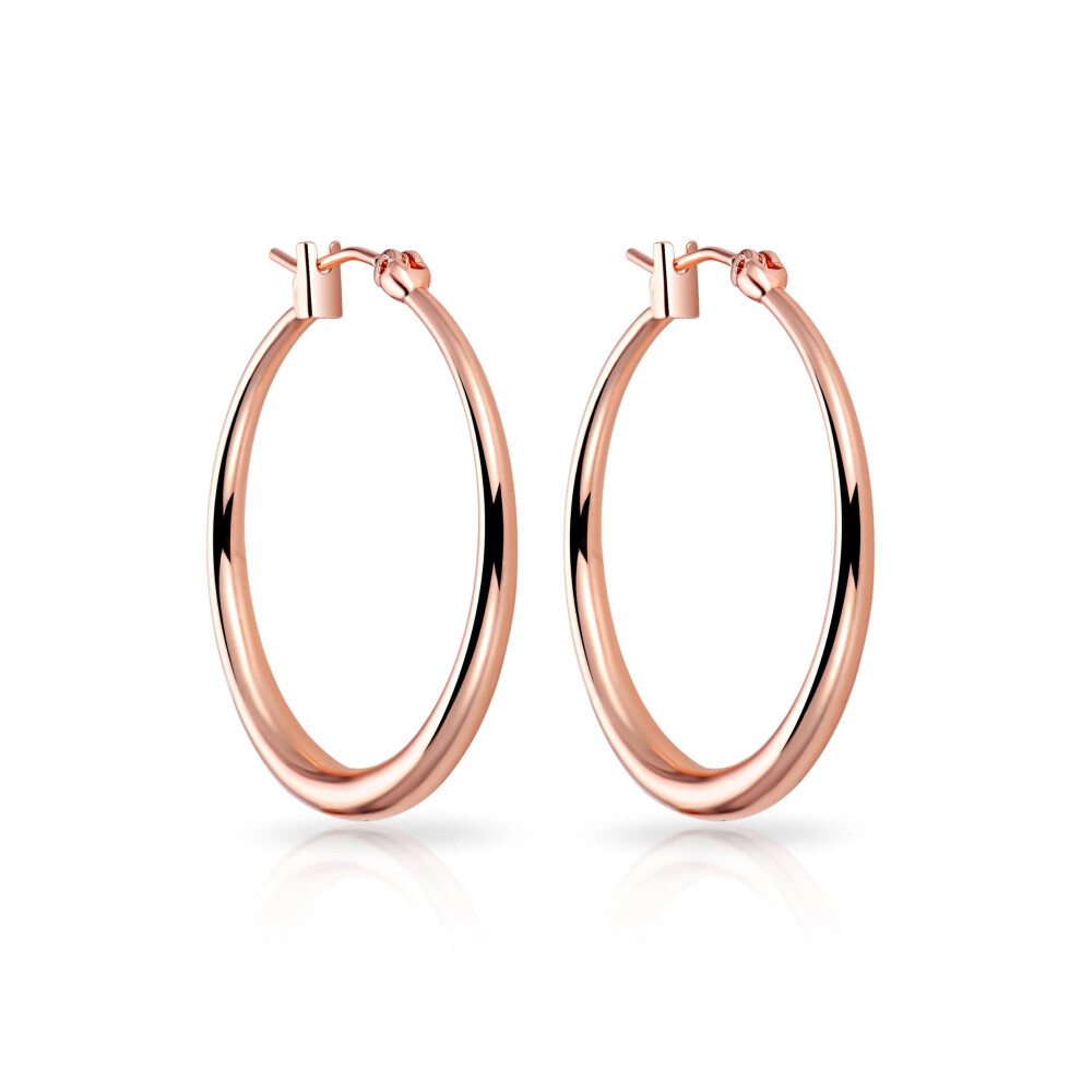 Philip Jones Jewellery Philip Jones Rose Plated 30Mm Hoop Earrings Gold