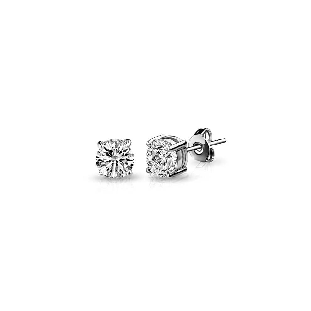 Philip Jones Silver Plated Solitaire Crystal Stud Earrings Created with Zircondia? Crystals