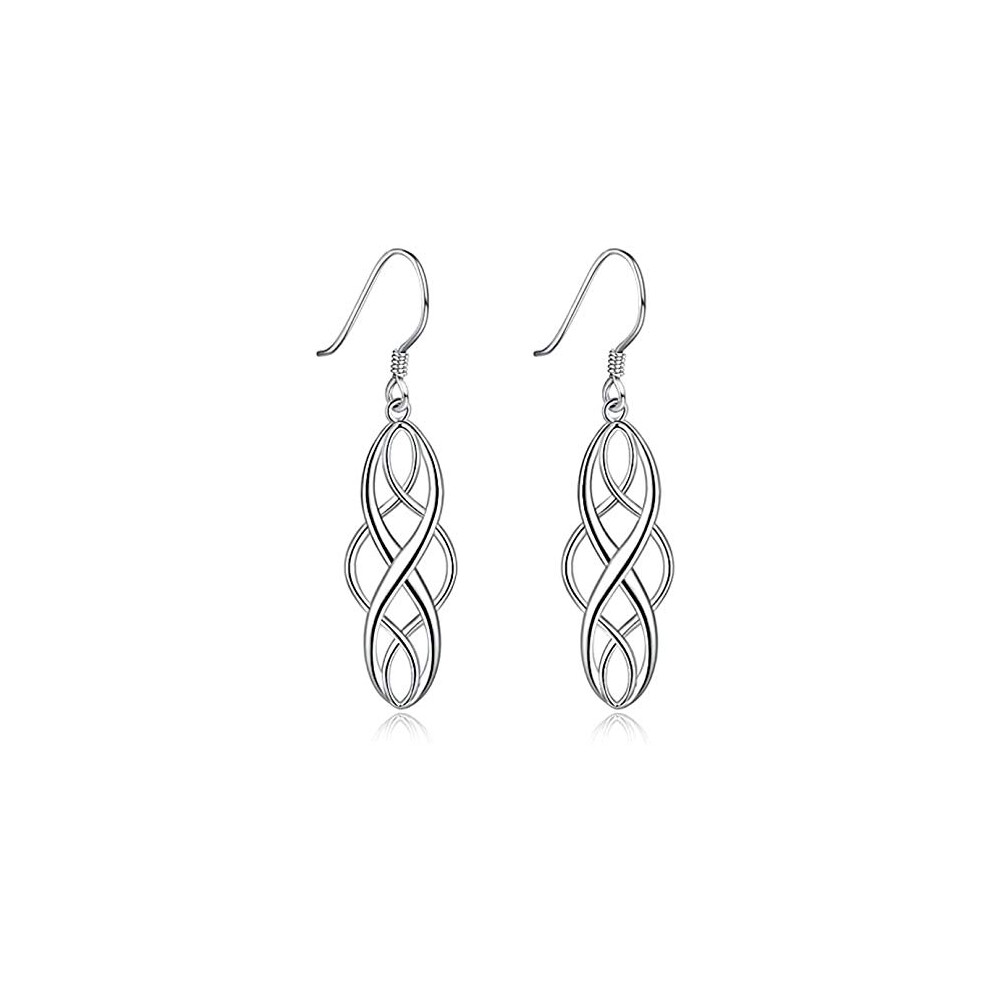 Imini Sterling Celtic Knot Twist Dangle Drop Earrings Gifts For Women Ladies Hypoallergenic Fashion Earrings Silver