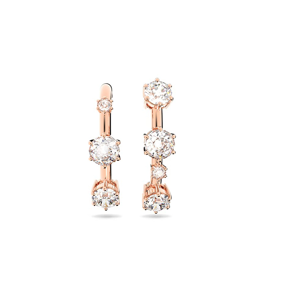 Swarovski Ear Cuff, Pair of Aysmmetric, Rose Gold Tone Plated Ear Cuff, from the Constella Collection