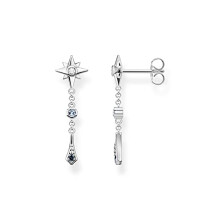 THOMAS SABO Sabo H2209-945-7 Royalty Star Earrings with Stones 925 Sterling Silver, 2,7cm, Silver, Cubic Zirconia