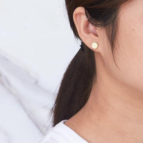 Philip Jones Jewellery Philip Jones Gold Plated Round Dot Stud Earrings 1