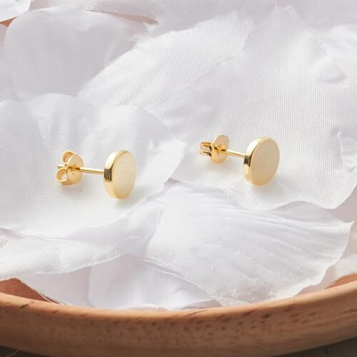 Philip Jones Jewellery Philip Jones Gold Plated Round Dot Stud Earrings 2