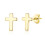 Philip Jones Jewellery Philip Jones Gold Plated Cross Stud Earrings 1