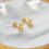 Philip Jones Jewellery Philip Jones Gold Plated Flower Stud Earrings 3
