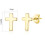 Philip Jones Jewellery Philip Jones Gold Plated Cross Stud Earrings 5
