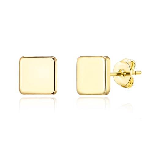 Philip Jones Jewellery Philip Jones Gold Plated Square Stud Earrings