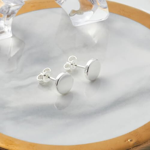 Philip Jones Jewellery Philip Jones Silver Plated Round Dot Stud Earrings 2