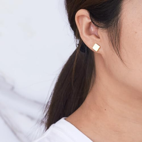 Philip Jones Jewellery Philip Jones Gold Plated Square Stud Earrings 1