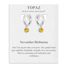 Philip Jones November Birthstone Hoop Earrings Created with Topaz Zircondia? Crystals
