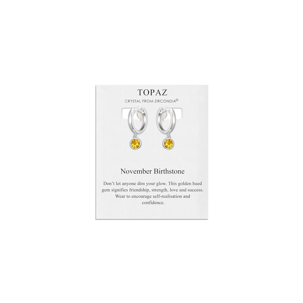 Philip Jones Jewellery Philip Jones November Birthstone Hoop Earrings Created With Topaz Zircondia? Crystals Not,Specified