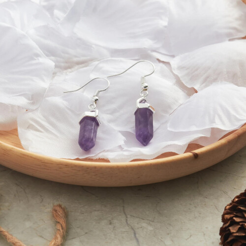 Philip Jones Jewellery Philip Jones Amethyst Gemstone Drop Earrings 2