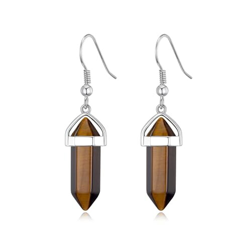 Philip Jones Jewellery Philip Jones Tiger's Eye Gemstone Drop Earrings