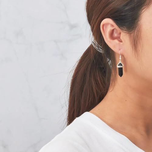 Philip Jones Jewellery Philip Jones Black Onyx Gemstone Drop Earrings 1