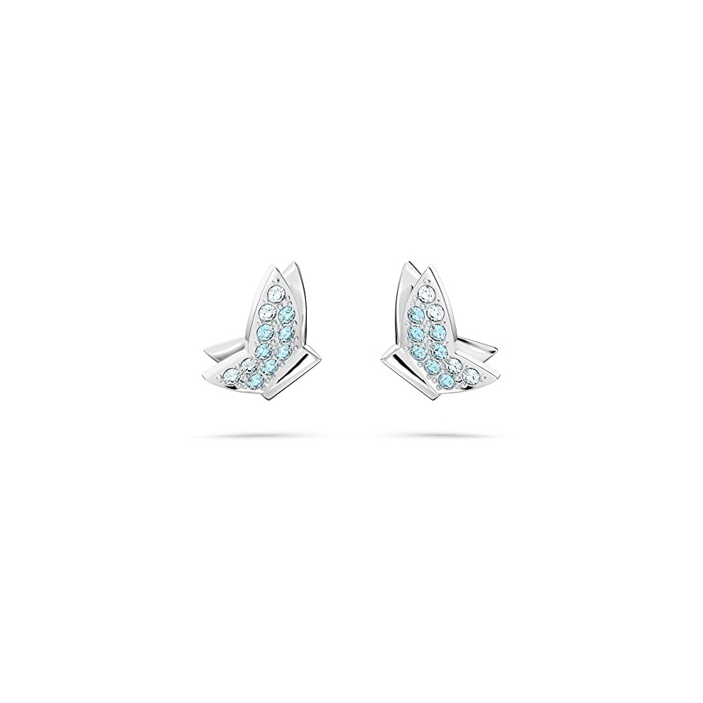 Swarovski Lilia Butterfly Stud Earrings, Blue Pav? Crystals and Rhodium Plated, from the Lilia Collection