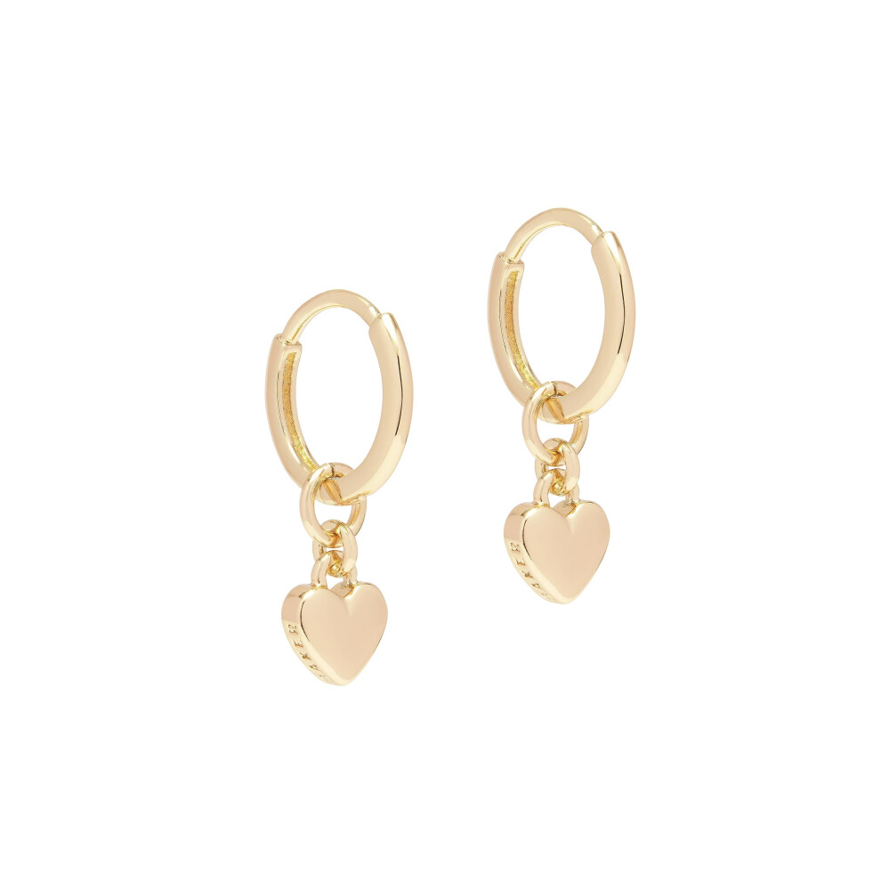 Ted Baker Harrye Tiny Heart Huggie Hoop Earrings For Women (Gold)