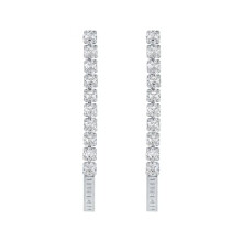 Ted Baker Mellsie Tennis Crystal Drop Earrings For Women (Silver/Crystal)