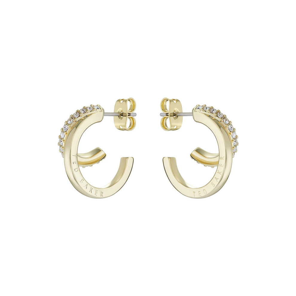 Ted Baker Helias Double Hoop Crystal Earrings (Gold/Crystal)