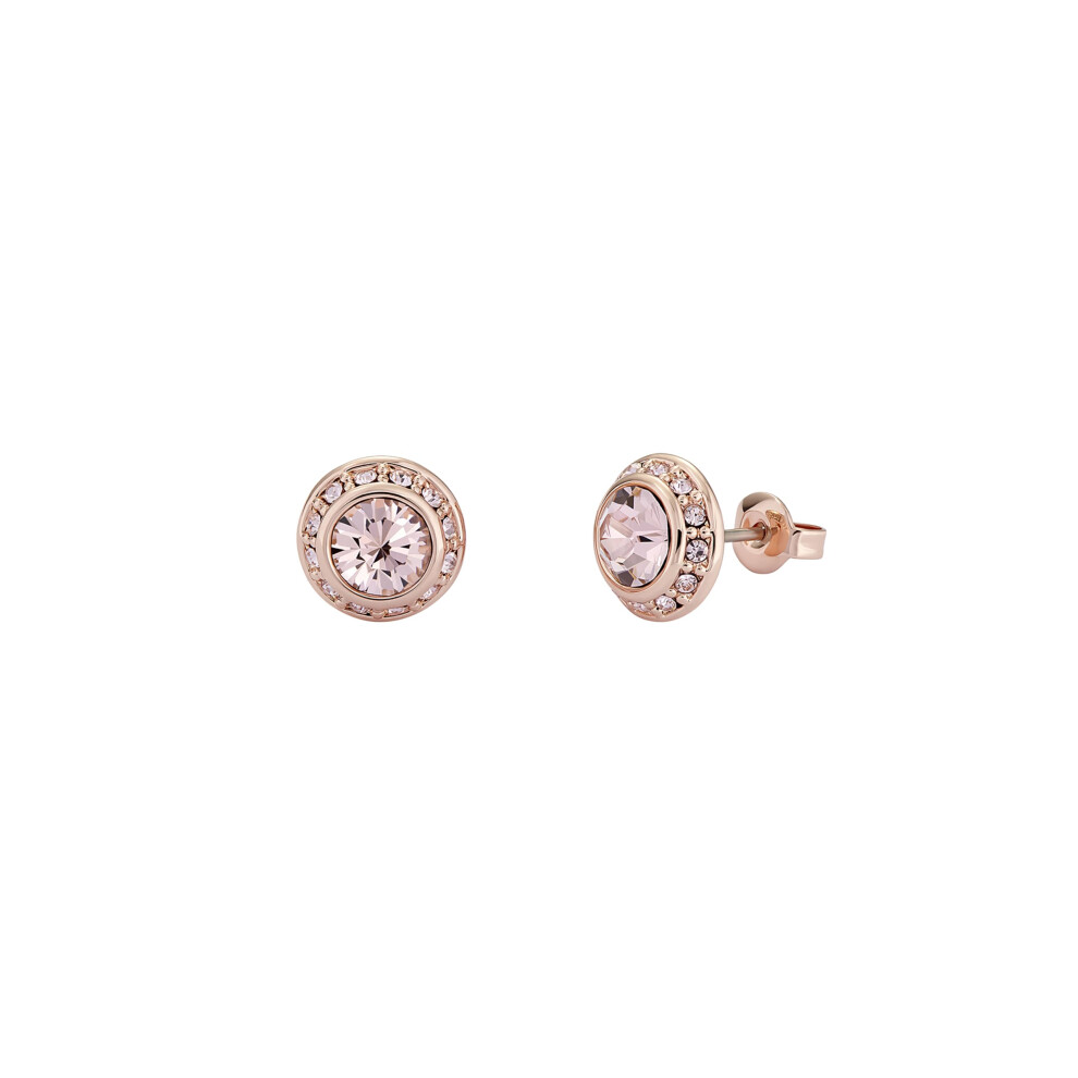 Ted Baker Soletia Solitaire Sparkle Crystal Stud Earrings For Women (Rose Gold Tone/Crystal)