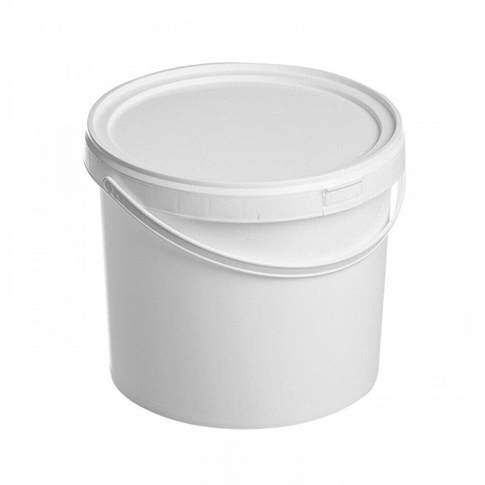 White Plastic Bucket Tub Storage Container With Lid And Handle (20L) 9508463435786