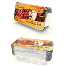 HOT BARGAINS 100 X Foil Containers With Lids Size 6a (200mm x 111mm x 55mm) For Takeaway Restaurants Oven Safe And Freezer Safe